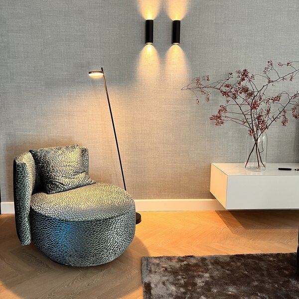 Highlight Oplaadbare én dimbare 1-lichts vloerlamp Round Move met geïntegreerde LED