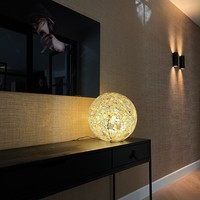Tafellamp Glass Black/gold | Bol Ø 30 cm