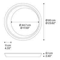 Lodes Dimbare plafondlamp Tidal 60 met geïntegreerde LED