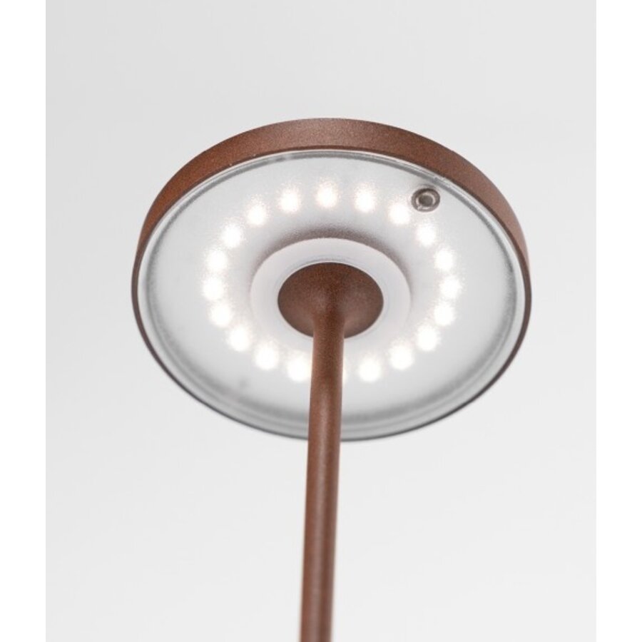 Dimbare, draagbare en oplaadbare tafellamp Poldina Reverso met geïntegreerde LED