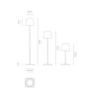 Dimbare, draagbare en oplaadbare tafel- vloerlamp Poldina XXL met geïntegreerde LED