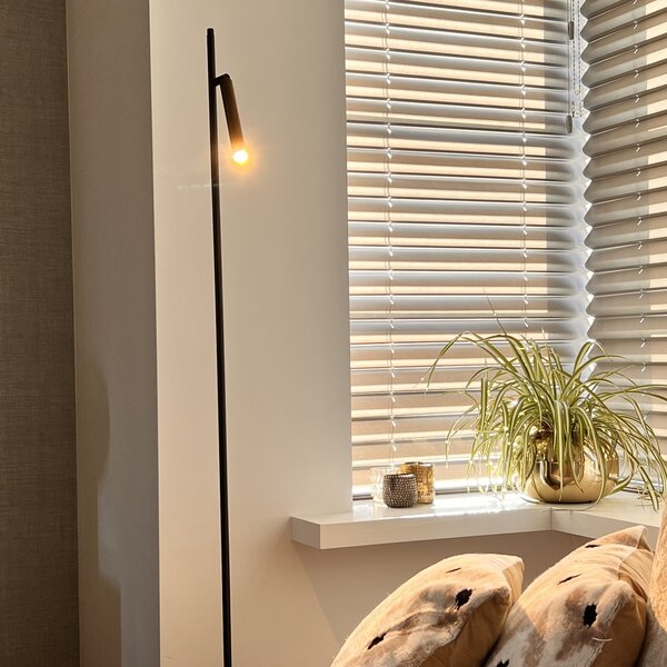 Masterlight 'Dim to Warm' dimbare 1-lichts vloerlamp Flute met geïntegreerde LED