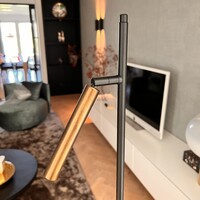 Masterlight Dimbare 2-lichts vloerlamp Flute met geïntegreerde LED