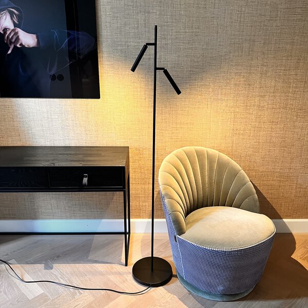 Masterlight Dimbare 2-lichts vloerlamp Flute met geïntegreerde LED