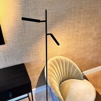 Masterlight Dimbare 2-lichts vloerlamp Flute met geïntegreerde LED