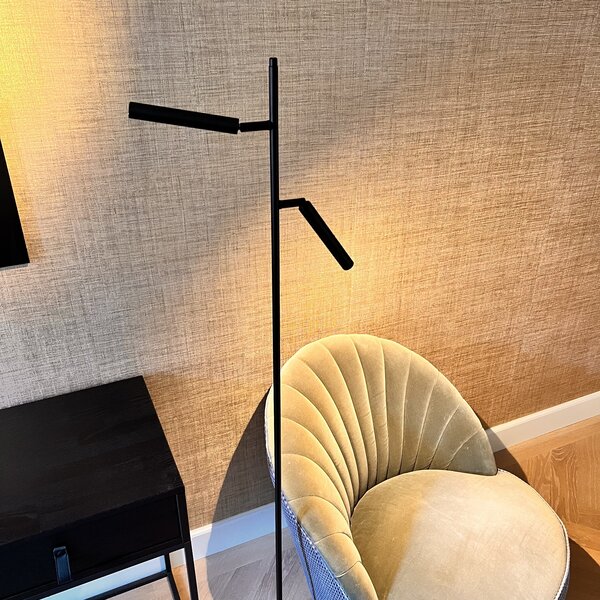 Masterlight Dimbare 2-lichts vloerlamp Flute met geïntegreerde LED