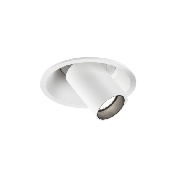 Wever & Ducré 'Dim to Warm' dimbare, kantelbare én draaibare inbouwspot Bliek Round Petit 1.0 met geïntegreerde LED