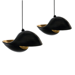 VillaFlor Hanglamp Bamboo | Shell zwart