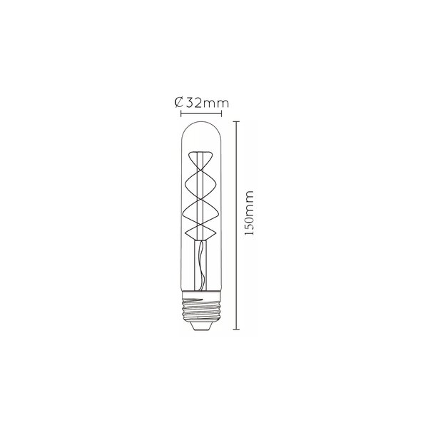 Lucide E27 T32 LED lichtbron Filament, maximaal 5 Watt