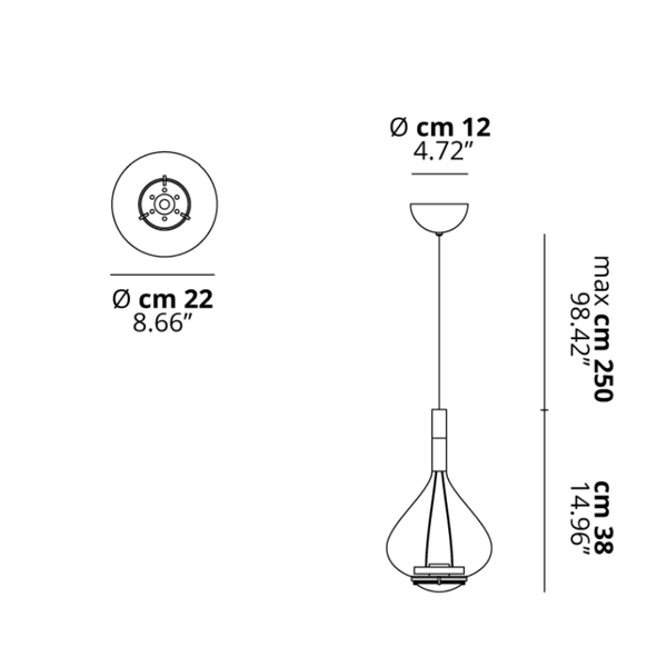 Lodes Dimbare hanglamp Sky-Fall Medium met geïntegreerde LED - showroom model