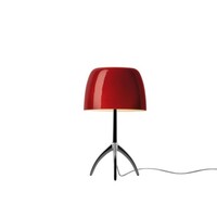 Tafellamp Lumiere Small met een kersenrode lampenkap