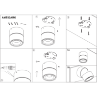 Kantelbare én dimbare 1-lichts opbouwspot Easy W100 met geïntegreerde LED