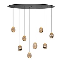 Dimbare 8-lichts hanglamp Golden Egg met geïntegreerde LED