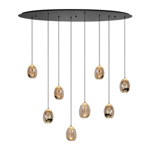 Highlight Dimbare 8-lichts hanglamp Golden Egg met geïntegreerde LED