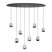 Dimbare 8-lichts hanglamp Clear Egg met geïntegreerde LED