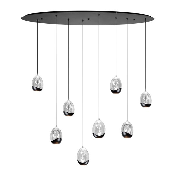 Highlight Dimbare 8-lichts hanglamp Clear Egg met geïntegreerde LED