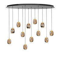 Dimbare 12-lichts hanglamp Golden Egg met geïntegreerde LED