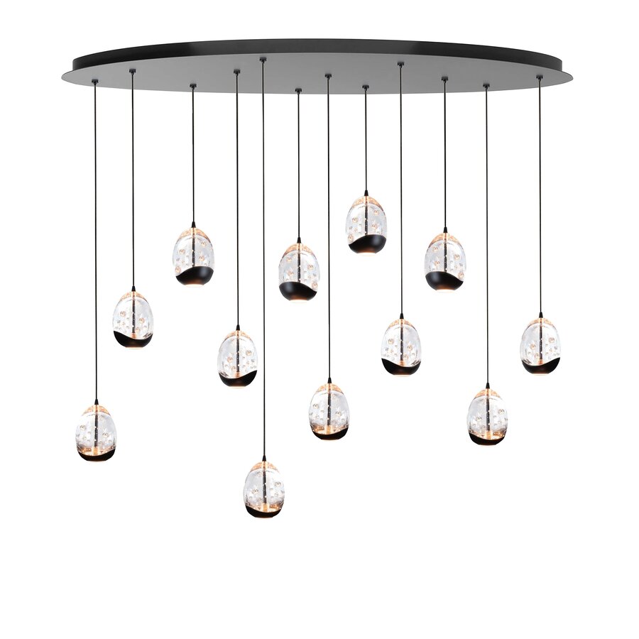 Dimbare 12-lichts hanglamp Clear Egg met geïntegreerde LED