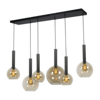 6-lichts hanglamp Bella - L 130 cm x B 25 cm - SHOWROOM MODEL