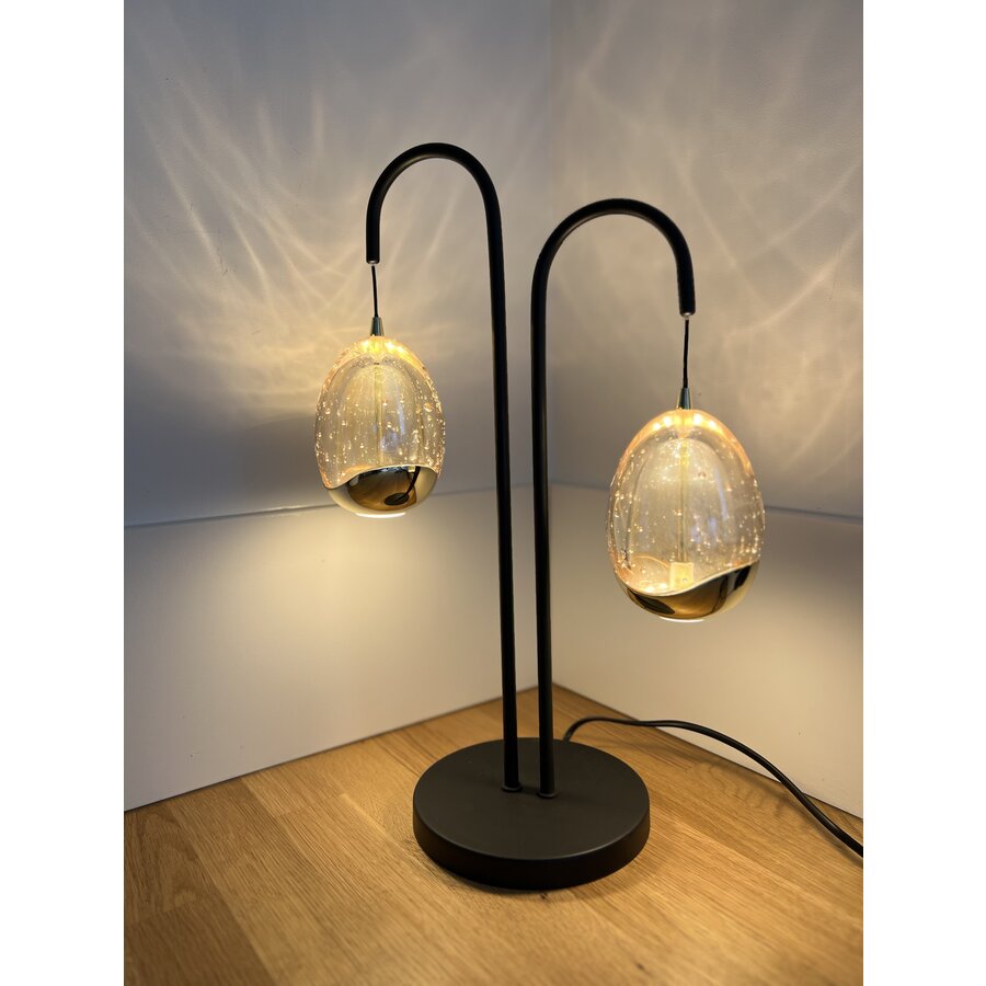 Dimbare 2-lichts tafellamp Golden Egg met geïntegreerde LED