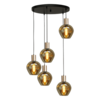 Masterlight 5-lichts hanglamp Bounty smoke fumé goud| Ø 50 cm - AKTIE