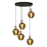 5-lichts hanglamp Bounty smoke fumé goud| Ø 50 cm - AKTIE