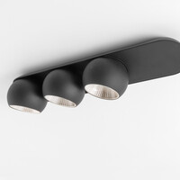 Modular Dimbare, draaibare en kantelbare 3-lichts opbouwspot Marbul met geïntegreerde LED | 2700 K