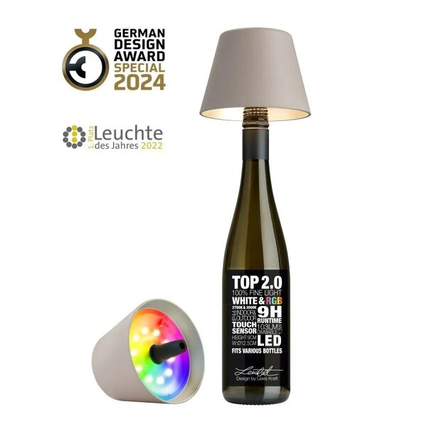Sompex Oplaadbare én dimbare flessenlamp Top 2.0 met geïntegreerde LED