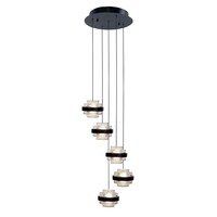 Highlight Dimbare 5-lichts hanglamp Dynasty met geïntegreerde LED