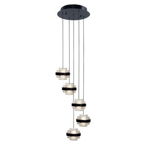 Highlight Dimbare 5-lichts hanglamp Dynasty met geïntegreerde LED