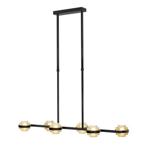 Highlight Dimbare en in hoogte verstelbare 6-lichts hanglamp Dynasty met geïntegreerde LED