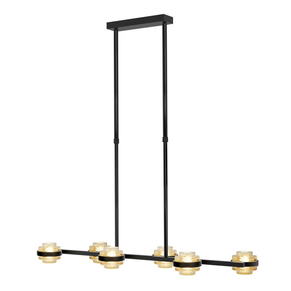 Highlight Dimbare en in hoogte verstelbare 6-lichts hanglamp Dynasty met geïntegreerde LED