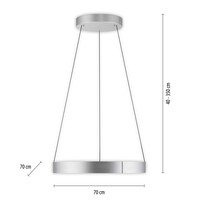 Neuhaus Pure In hoogte verstelbare en dimbare hanglamp Pure E-Clipse met geïntegreerde LED | Ø 70 cm