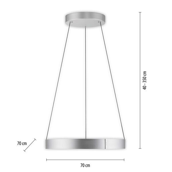 Neuhaus Pure In hoogte verstelbare en dimbare hanglamp Pure E-Clipse met geïntegreerde LED | Ø 70 cm