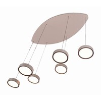 Freelight 6-lichts ovalen hanglamp Alieno met geïntegreerde LED