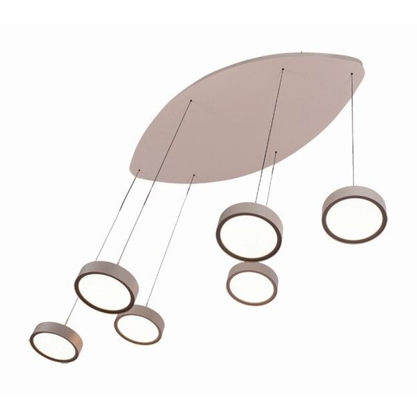 Freelight 6-lichts ovalen hanglamp Alieno met geïntegreerde LED