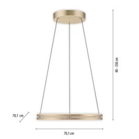 Neuhaus Pure In hoogte verstelbare en dimbare hanglamp Pure E-Loop met geïntegreerde LED