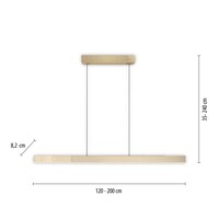 Neuhaus Pure In hoogte/lengte verstelbare en dimbare hanglamp Pure Moto-Rise met geïntegreerde LED
