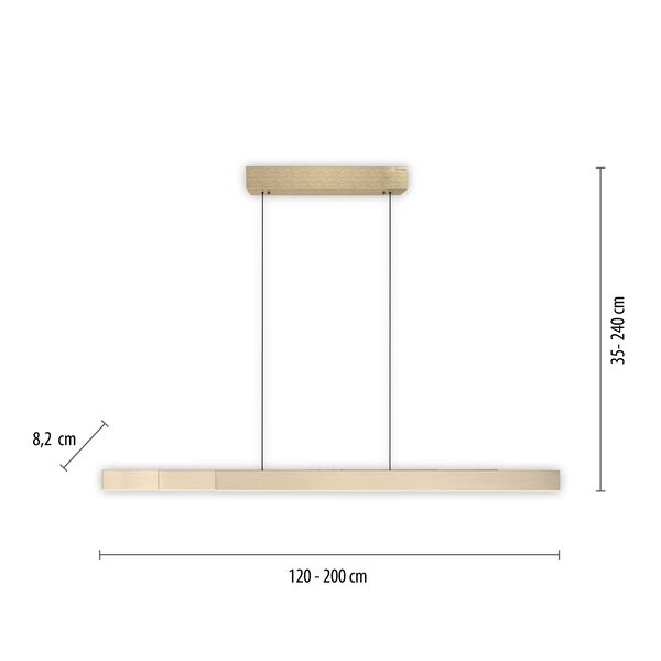 Neuhaus Pure In hoogte/lengte verstelbare en dimbare hanglamp Pure Moto-Rise met geïntegreerde LED