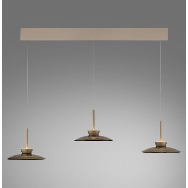 Neuhaus Pure In hoogte verstelbare en dimbare 3-lichts hanglamp Pure Moon met geïntegreerde LED