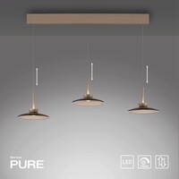 Neuhaus Pure In hoogte verstelbare en dimbare 3-lichts hanglamp Pure Moon met geïntegreerde LED