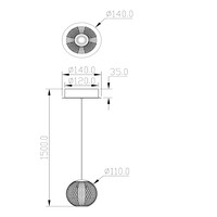 Lucide 1-lichts hanglamp Cintra met geïntegreerde LED