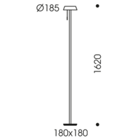 Oligo Showroommodel: dimbare vloerlamp Glance Straight met geïntegreerde LED | zwart