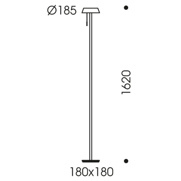 Oligo Showroommodel: dimbare vloerlamp Glance Straight met geïntegreerde LED | zwart