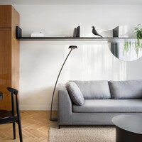 Oligo Kantelbare en dimbare vloerlamp Glance Curved met geïntegreerde LED