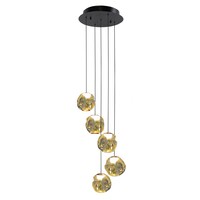 Highlight Dimbare 5-lichts hanglamp Melina met geïntegreerde LED