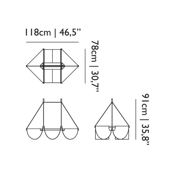 Moooi Dimbare hanglamp Drape Light met geïntegreerde LED