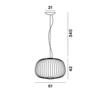 Foscarini Hanglamp Spokes 3 met geïntegreerde LED