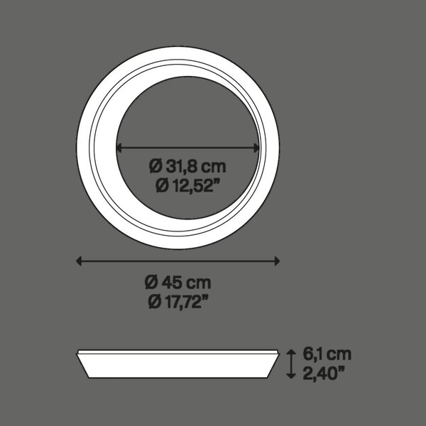 Lodes Dimbare plafondlamp Tidal 45 met geïntegreerde LED