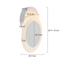 Steinhauer Dimbare én draaibare wand-plafondlamp Lido met geïntegreerde LED | Ø 17 cm